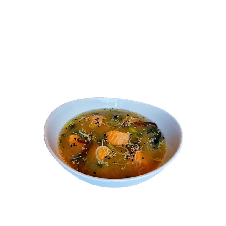 Zupa miso z łososiem Nova Sushi