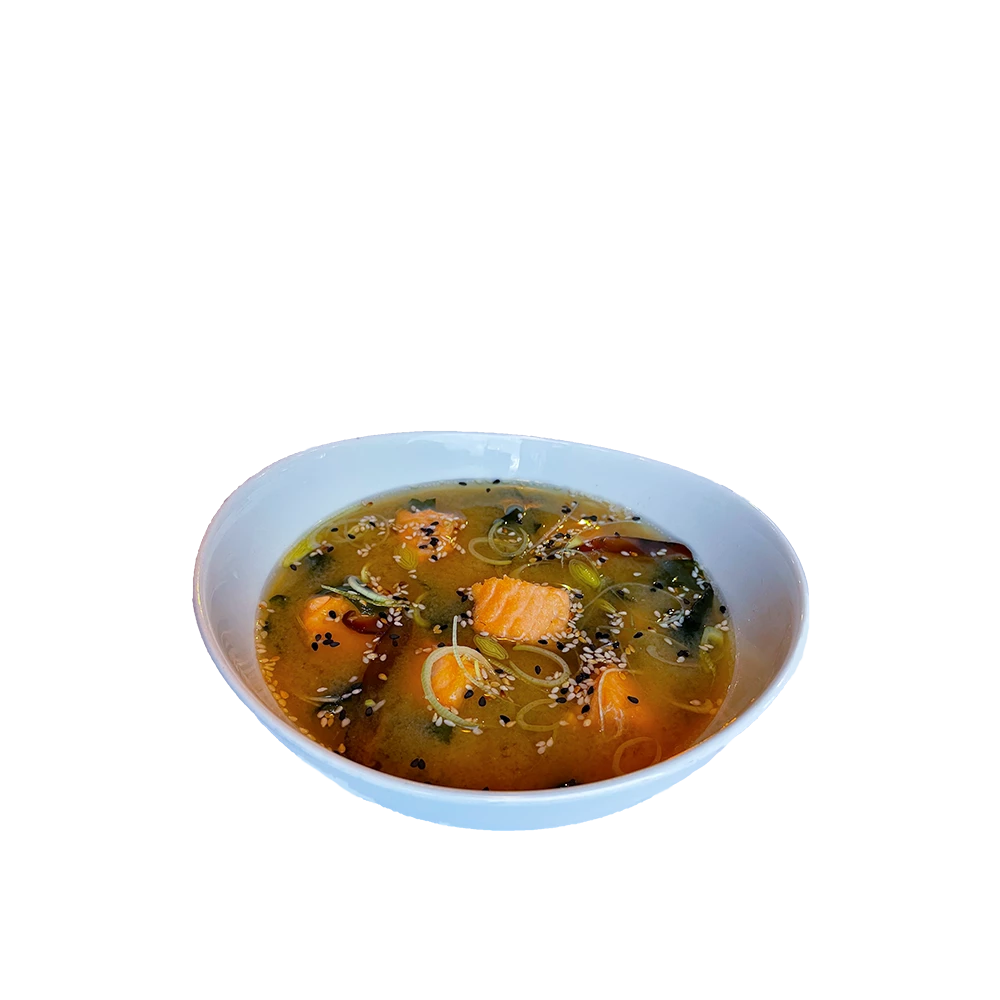 Zupa miso z łososiem Nova Sushi
